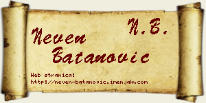 Neven Batanović vizit kartica